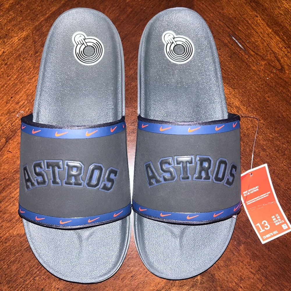 Nike Houston Astros MLB Offcourt Slides Black/Blue DH6978-001 Men’s Size 13 NWT